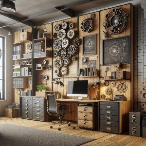 Hi-Tech Home Office Design Ideas with file cabinets & industrial storage boxes -6